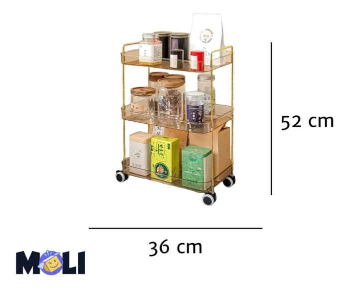 Carrito Organizador Estantes Cocina Baño Maquillaje C/ruedas - Imagen 2