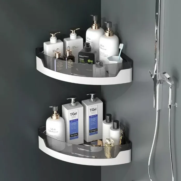 Organizador Esquinero Adhesivo Estante Baño Blanco - Imagen 4