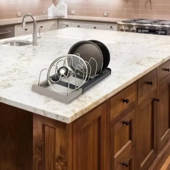 Organizador Alacena Cocina Sartén Ollas Mesada Tablas Metal Negro - Imagen 3