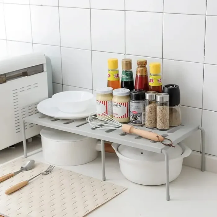 Organizador Estante De Cocina Gabinete Encimera Regulable Blanco - Imagen 3