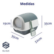 Litera Bandeja Cerrada Gatos Arenero Sanitario Anti Olor - Imagen 2