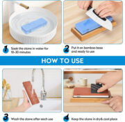 Kit Profesional De Piedra Para Afilar Cuchillos Cocina - Imagen 3