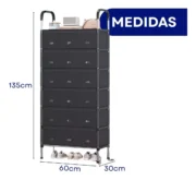 Rack Organizador Estante Estructura Metal C/cajones Hogar - Imagen 5