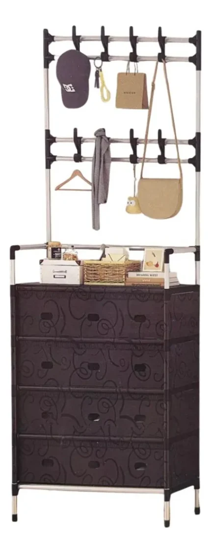 Rack Organizador De Hogar C/cajones Percheros Multiuso