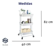 Carrito Organizador Metalico Multiuso Cocina Estante Ruedas - Imagen 5