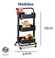 Carrito Organizador Plastico Multiuso Cocina Estante Ruedas - Imagen 5